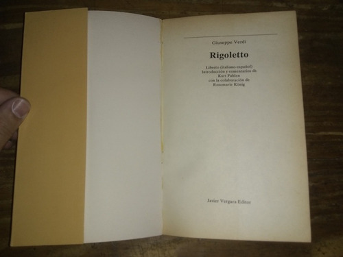 Rigoletto - Giuseppe Verdi. La Opera En El Mundo. Bilingüe (Usado)