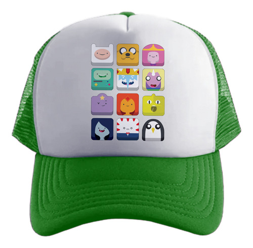 Hora De Aventura Todos Los Personajes Gorra Friki Tu Eres Verde Talle Único Regulable Hora De Aventura Todos Los Personajes