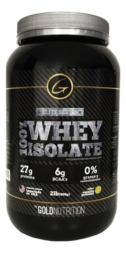 Imagen 1 de 2 de Suplemento en polvo Gold Nutrition Elite Series 100% Whey Isolate proteína sabor vainilla gourmet en pote de 908g