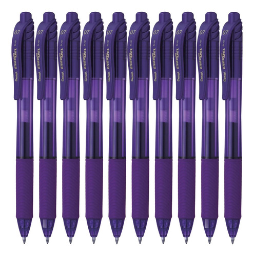 Caja Energel Pentel 10 Piezas Color Morado 07 Bl107