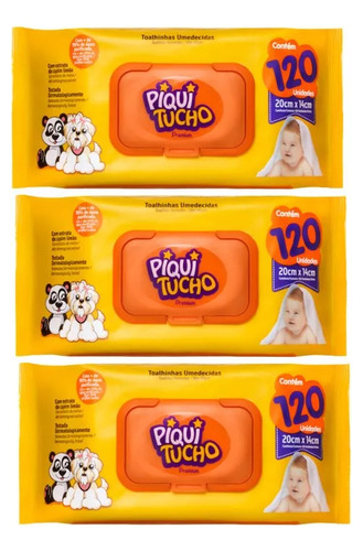 Kit C/3 Toalhas Umedecidas Piquitucho Premium 120 Un