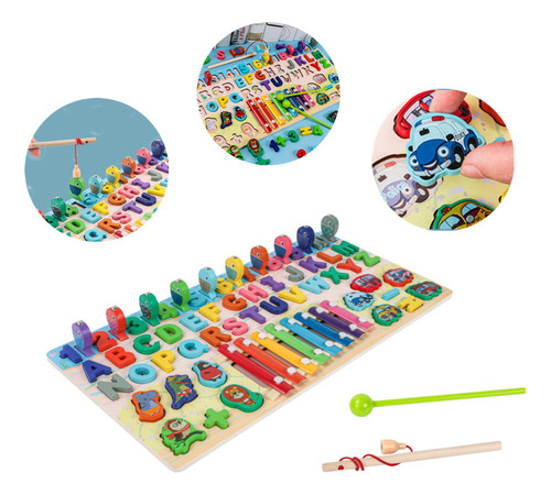 Juego Educativo De Mesa De Pesca Montessori, Juguete Para Ni