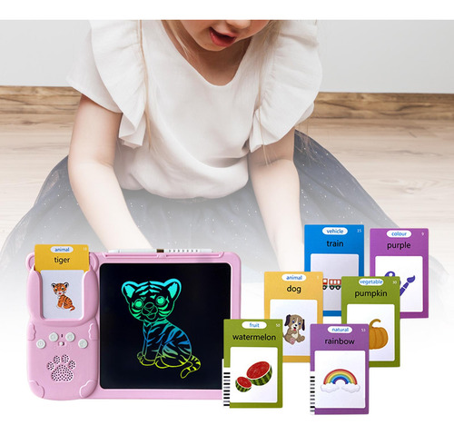 Falando Cartões Flash Escrita Tablet Rosa Com 112 Cartas