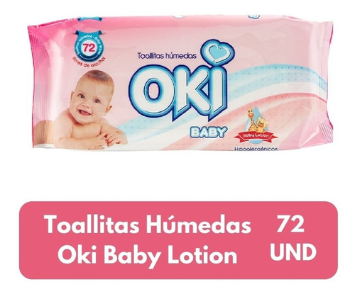Imagen 1 de 2 de Toallitas Húmedas Baby Lotion 72 Unid Oki Baby