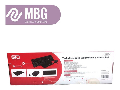 Imagen 3 de 6 de Kit Inalámbrico Gtc Cbg-012 Teclado Mouse Y Mouse Pad