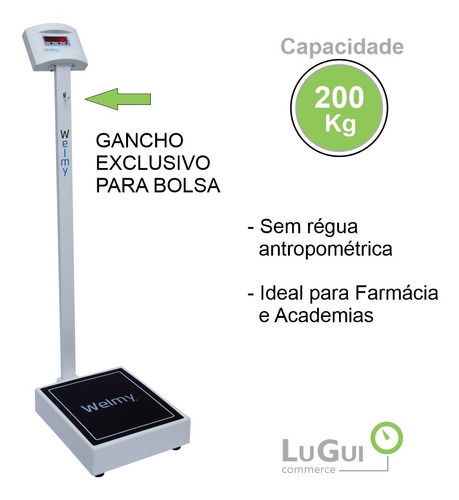 Imagem 2 de 5 de Balança Branca Para Farmácia Digital 200k Inmetro W200 Welmy
