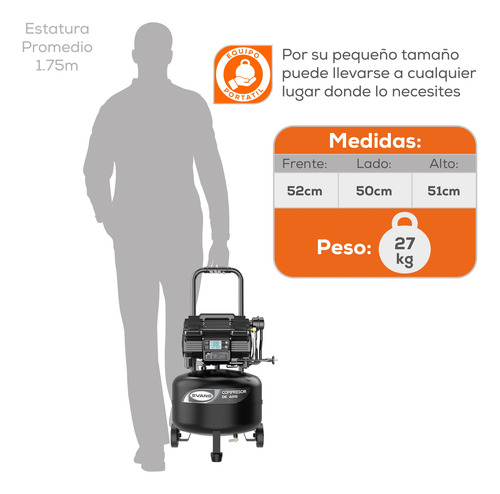 Compresor De Aire Inverter Libre Aceite 3hp 220v 130psi 30l