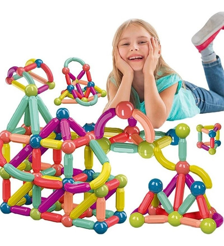 Imagem 1 de 7 de Magnetic Stick Building Blocks Jogo Ímãs Conjunto Infantil