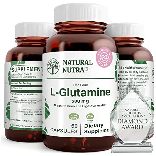 L-glutamina 500 Mg Cápsulas, Los Bcaa Aminoácidos Suplemento