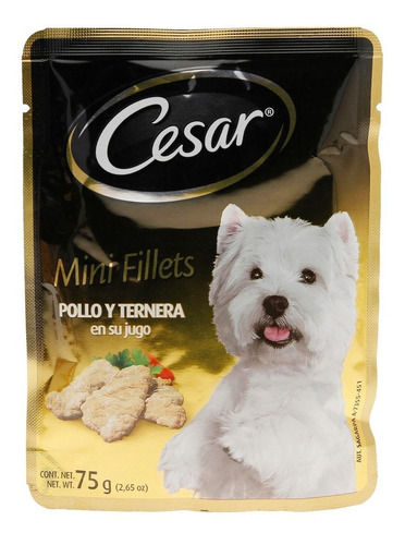 Alimento Para Perro Cesar Pollo Y Ternera Aduto 75 Gr