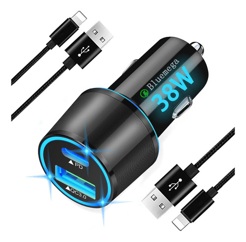 Bluemega Cargador Usb C Para Coche, Adaptador De Carga Rpida