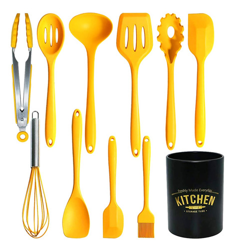 Juego De Utensilios De Cocina De Silicona Antiadherente, 11