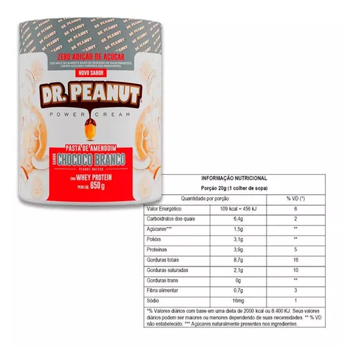 Pasta de Amendoim Dr Peanut 650g - CWB Suplementos Importados