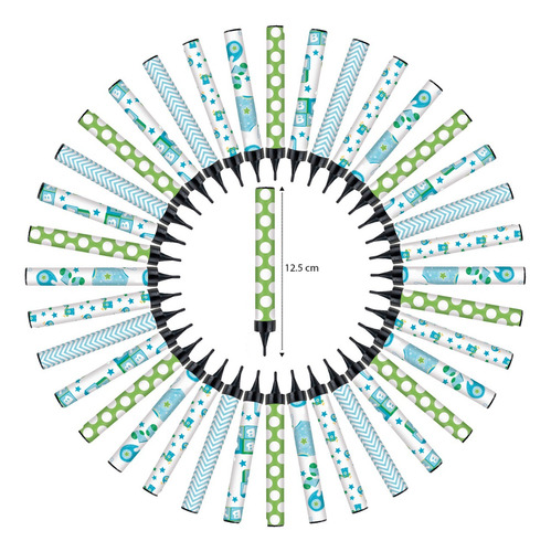 100 Pzas. Vela Mágica De 12.5cm Baby Boy´s 3 Chispa Fria