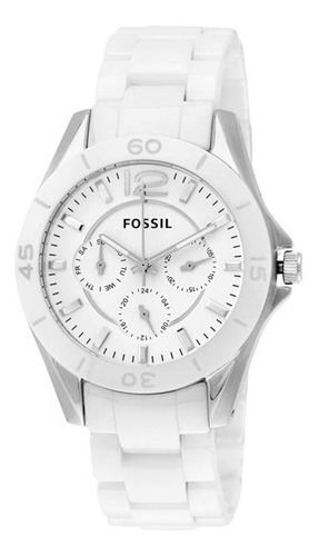 Reloj Fossil Ce1002 Dama Blanco Pulsera Cerámica Original