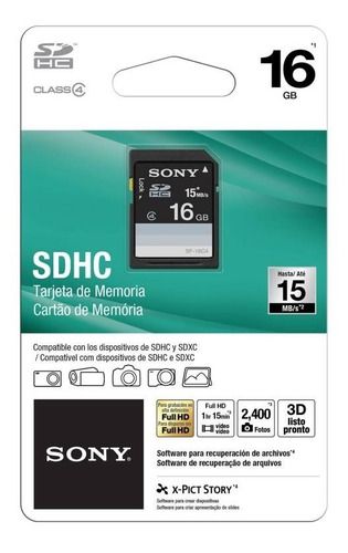 Sony Memoria Sdhc 16gb C-4 15mb/s Full/hd Sf-16n4 Ecoffice