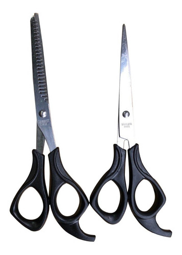 Imagen 1 de 3 de Set 2 Tijeras Cortar Pelo Entresacadora Cabello Peluquería