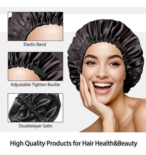 2pzs Gorro De Seda Ajustable Para Dormiry Máscara De Ojo