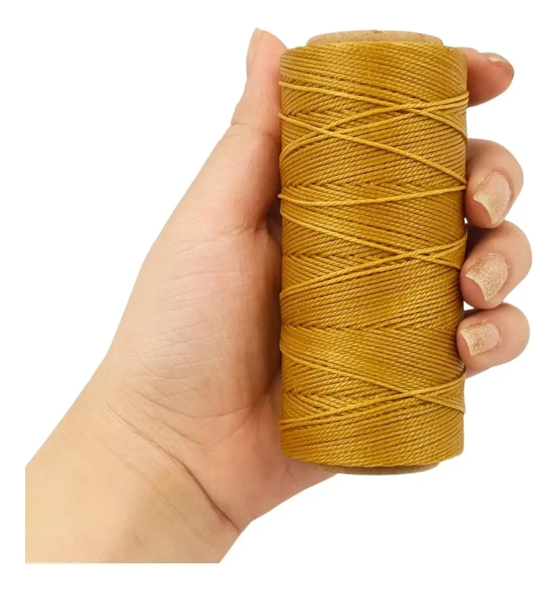 Cone Loja Nybc Encerado 1mm 100m Dourado 100% Poliester Costura