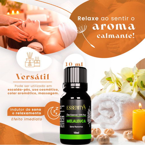 Óleo Essencial Melaleuca 100% Puro Premium Essenity 10 Ml