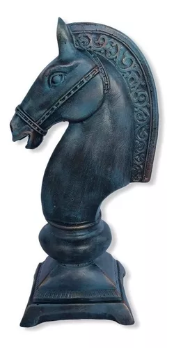 Cavalo Xadrez Decorativa Cerâmica