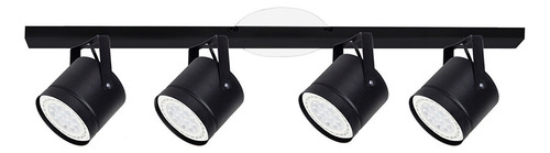Aplique Barral Tacho X4 + Foco Ar111 Led Calida Fria Riel 1m Estructura negro fria