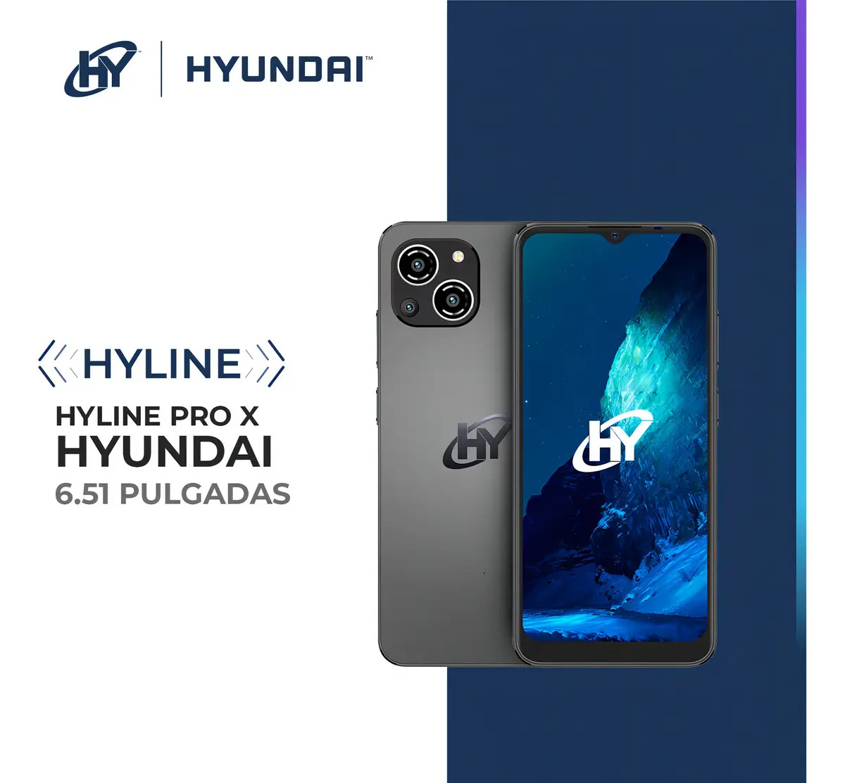 Hyundai, Hyline Prox Smartphone, Pantalla Digital 6.51 , Android 13, Celular Con Desbloqueo Facial, 8gb Ram 256gb