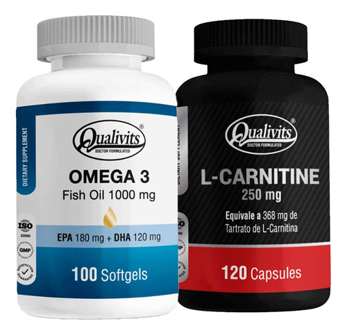 L Carnitina 250 Mg X 120 + Omega 3 Fish Oil X 100 Qualivits