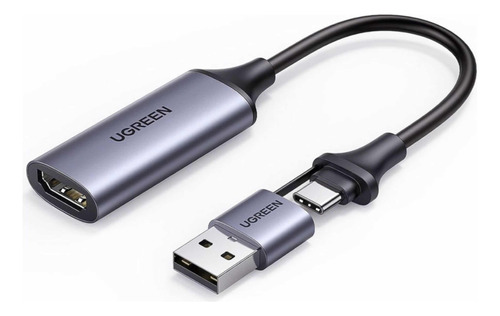 Captura de vídeo externa Ugreen Ugreen, placa de captura de vídeo, captura. HDMI, 1080p, adaptador, USB, USB C, gravação, áudio, streaming 1080P