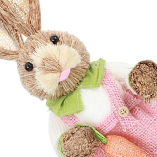 1 Par De Decoración De Conejo De Pascua De Paja Con A