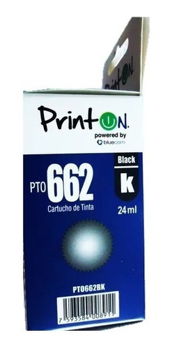 Imagen 3 de 4 de Cartucho De Tinta Pto662 Negro Hp Deskjet Advantage Printon