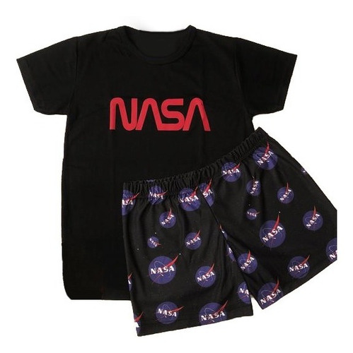 Pijama Conjunto Nasa Corto Verano Mujer Hombre Estampado 