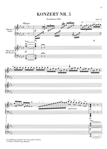 L.v. Beethoven: Piano Concierto No.5 In Eb Major Op.73, Pian