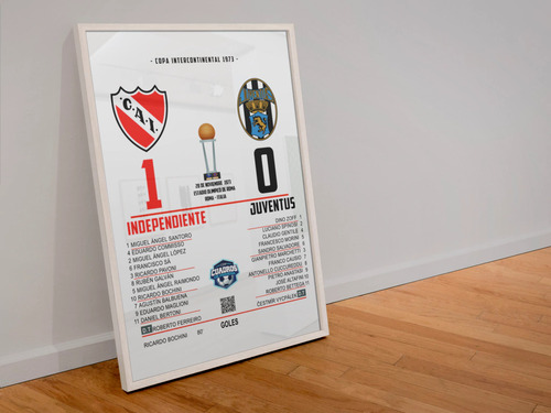 Cuadro Independiente Vs Juventus Intercontinental 1973 Blanco