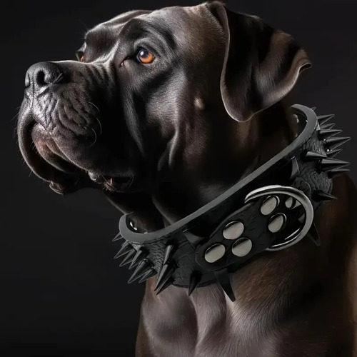 Collar Para Perro Tipo Cuero Con Picos Ajustable Xs,s ,m, L