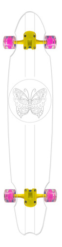 Longboard Transparente 40  Diseño Mariposa