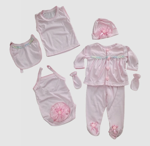 Ropa De Bebe Conjunto De Primer Dia Niña Con Flores