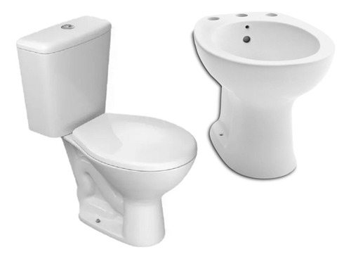 Juego De Baño Deca Izy Inodoro Con Mochila Y Bidet Oferta Pf