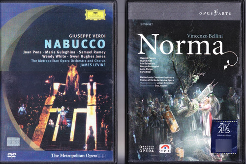 Dos Operas En Dvd. Norma Y Nabuco. Originales.