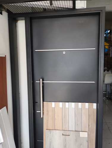 Puerta Doble Chapa Inyectada 1 Ala Lateral Fija Oferta Negro