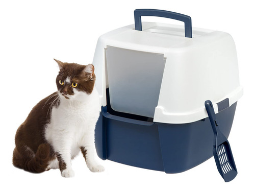 Caja De Arena Para Gatos Iris Jumbo Enclosed - Navyjumbo Apg