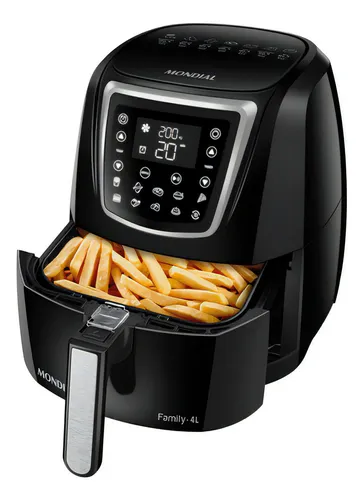 Fritadeira sem óleo air fryer digital 4l Mondial preto 1500w AFN-40-DI