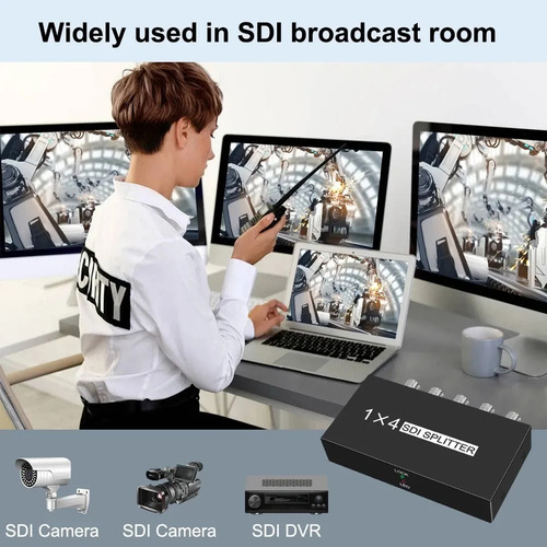 Splitter Sdi 1x4 3g/hd/sd-sdi Divisor De Vídeo Sdi Adaptador