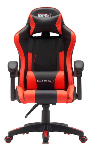 Silla Gamer Beast Netmak 2 Almohadones Reclinable Pcreg