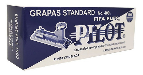 Grapa Standard Pilot 400 Fifa Flex Caja Con 5040 Pzs