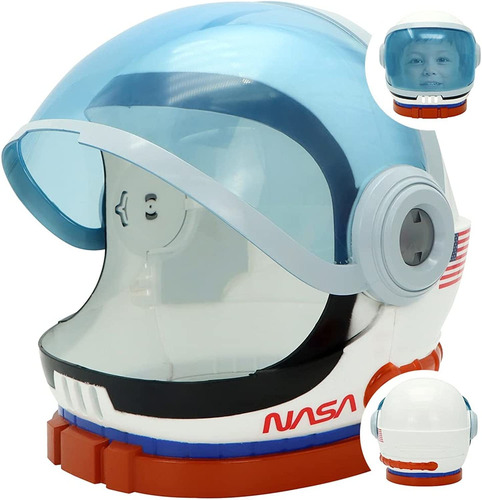 Casco De Astronauta Con Visera Móvil Azul, Disfraz Para Fies