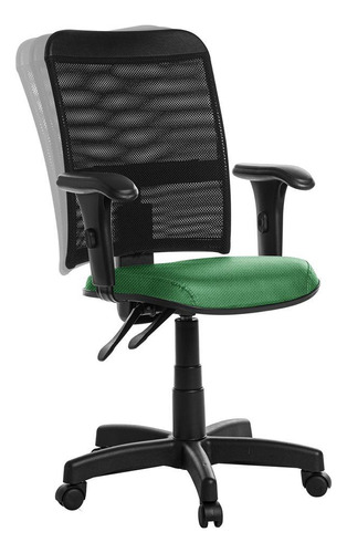 Cadeira Escritório Ergonômica Tela Com Braço Rj Verde