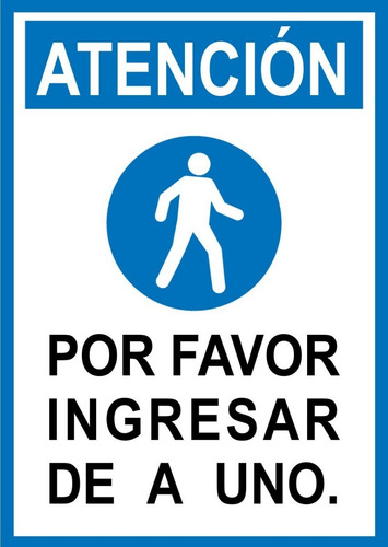 Cartel Ingrese De A Uno - 15 X 10 Cm