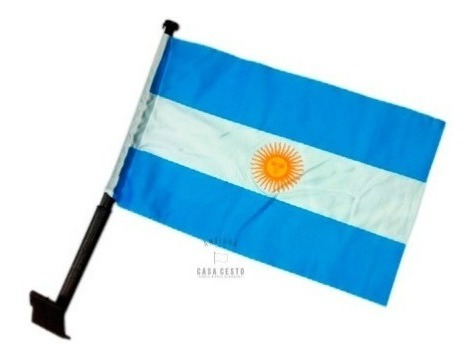 Carflag Bandera Auto Argentina + Soporte Para Ventana X100 U