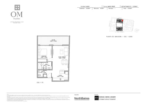 Departamento 2 Ambientes -om Palermo - Palermo Hollywood